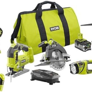 Ryobi 18-Volt ONE+ Lithium-Ion Cordless (10-Tool) Combo Kit with (1) 4.0 Ah Battery and (1) 1.5 Ah Battery, Charger and Bag