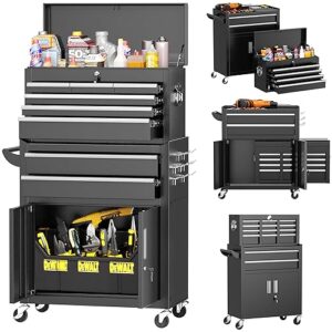NTERGREAT Rolling Tool Chest with Wheels and 8 Drawers, Detachable Large Tool Cabinet with Lock for Garage, Locking Mechanic Tool Cart with Black Liner for Warehouse, Workshop, High Capacity